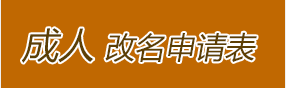 成人改名申请表